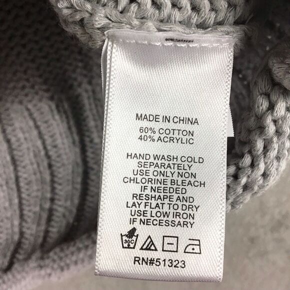 1.STATE Women’s Size L Gray Cotton Acrylic Knit Pullover Sweater Long Sleeve NWT - Picture 9 of 16